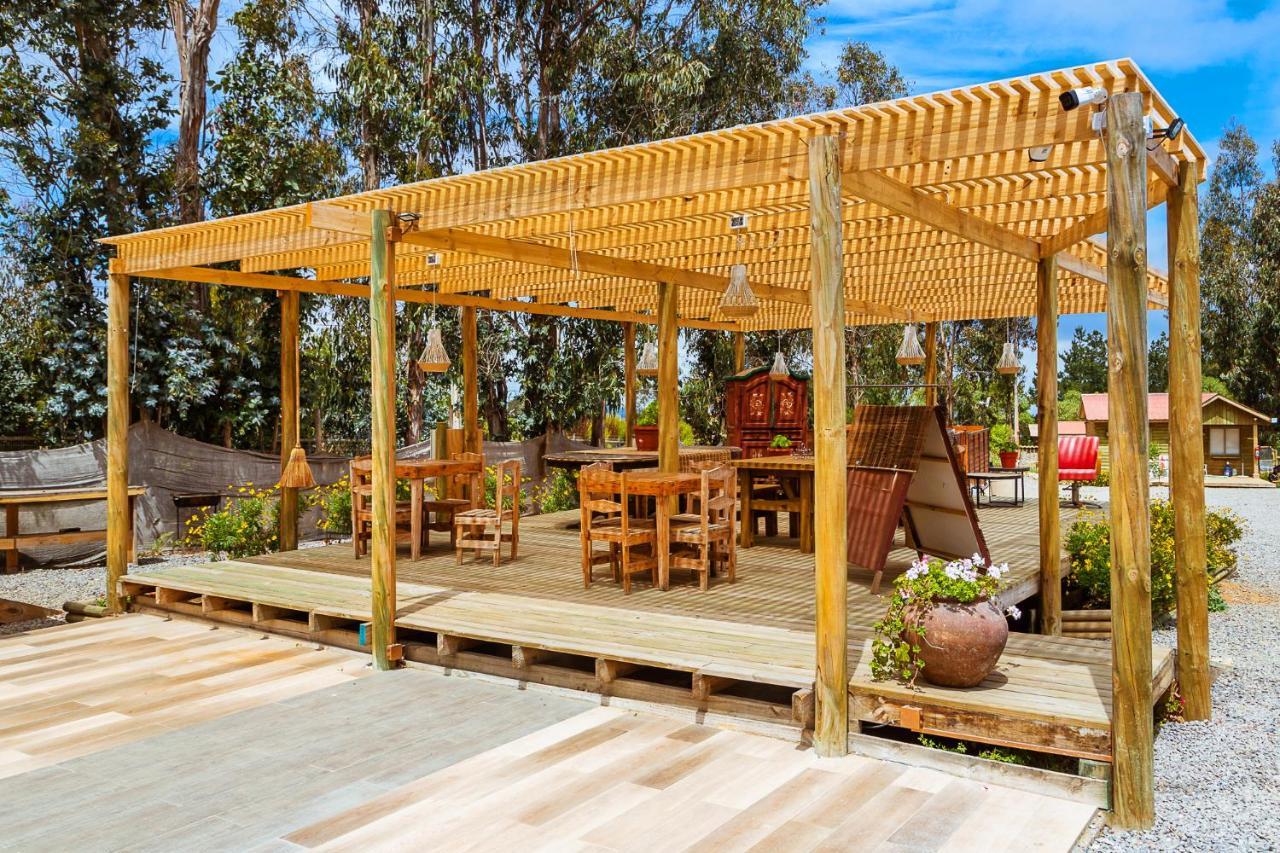 Cabaña en Tunquén, bosque, piscina y vista al mar Extérieur photo
